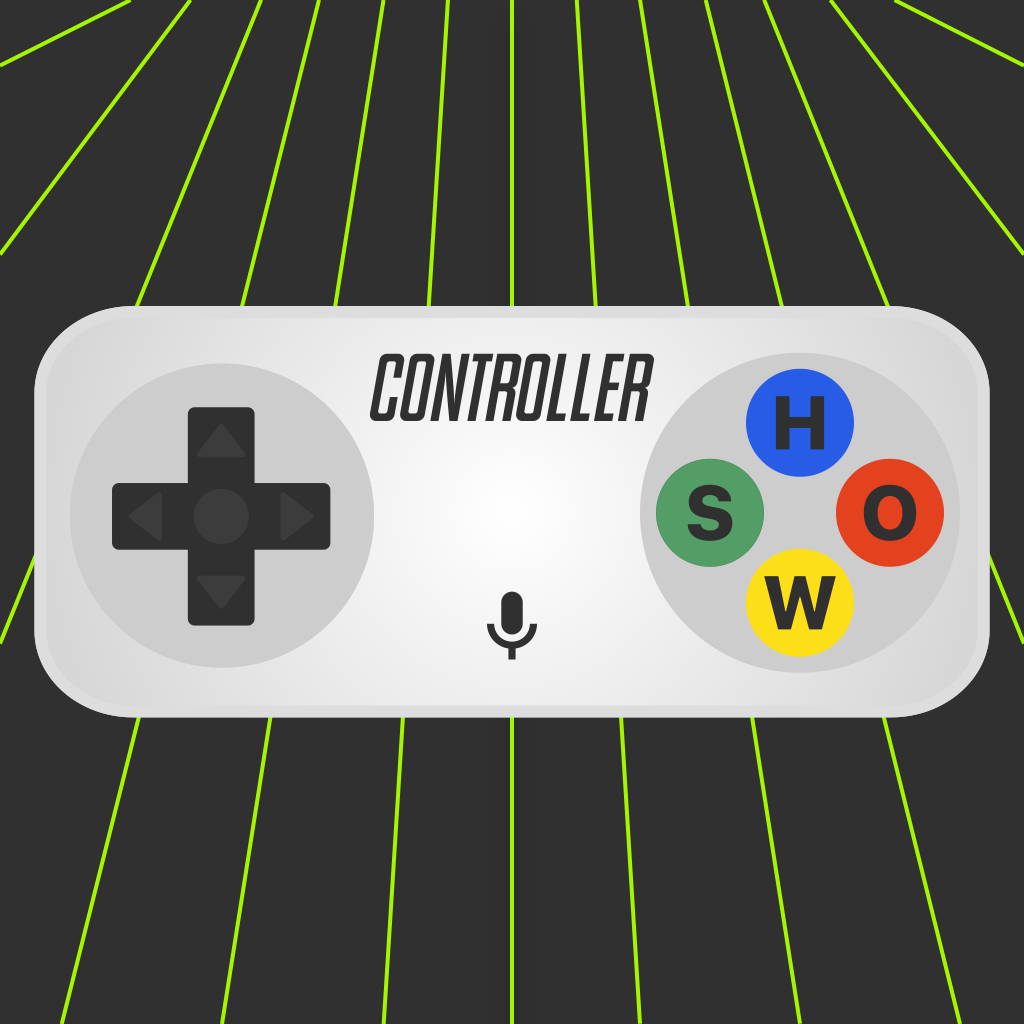 Klassischer Game-Controller mit vier Buttons: S H O W