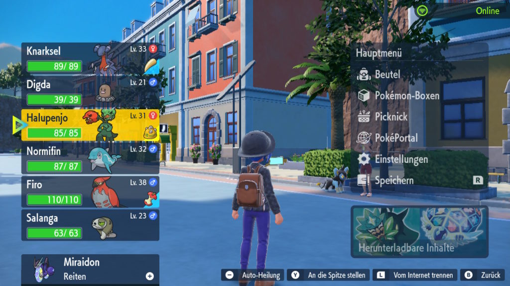 Screenshot von Pokémon Purpur auf Nintendo Switch